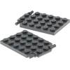 Image de 2x Lego trappe construction plaque modifiée 4x6 nouveau-gris foncé longues broches 92099