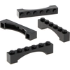 Image de 4 x Lego pierre d'arc 1x6x1 noir rond arc surélevé pont château 4620763 92950