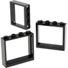 Image de 3x Lego fenêtre cadre 1x4x3 noir sans vitre maison 4530589 60594