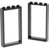 Image de 2x Lego porte cadre 1x4x6 noir sans vitre maison fenêtre 6337273 60596