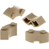 Image de 4x Lego pierre de fontaine 2x2x1 beige foncé courbé macaroni rond coin 3063b 85080