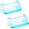 Image de 2x Lego pare-vent vitre 3x6x2 transparent bleu clair avant fenêtre 4440 92583