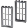 Image de 2x Lego fenêtre cadre 1x4x6 nouveau-gris foncé grille nouveau-gris clair 92589 60596