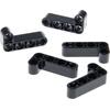 Image de 5x Lego Technic bras de levage en forme de L 2x4 noir épais Pin connecteur trou d'axe 32140