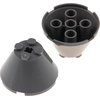 Image de 2x Lego pierre conique 4x4x2 nouveau-gris foncé trou d'axe cylindre Harry Potter 3943b