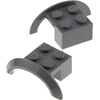 Image de 2x Lego Passage de roue 4x2 1/2 x1 nouveau-gris foncé Aile Garde-boue Roue 98282