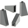 Image de 4x Lego tuile 75° 2x1x3 nouveau-sombre gris tuile inclinée noppe creuse 4460b