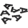 Image de 6x Lego cale de construction plaque modifiée 1x4 noir oblique A forme 6054852 15706