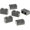 Image de 6x Lego brique de construction modifiée 1x2 nouveau-gris foncé rainures profil cannelé 2877