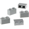 Image de 5x Lego brique de construction modifiée 1x2 nouveau-gris clair rainures grille profil cannelé 2877