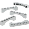 Image de 5x Lego pierre d'arc 1x6x1 nouveau-gris clair rond arc surélevé pont château porte 92950