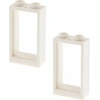 Image de 2x Lego fenêtre cadre 1x2x3 blanc vitre transparent blanc maison 60602 60593
