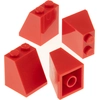 Image de 4x Lego tuiles 65° 2x2x2 rouge oblique 4251818 4234526 3678b