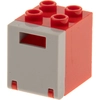Image de 1x Lego Armoire Container Box 2x2x2 rouge porte fente à lettre gris clair 4346 4345
