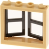 Image de 1x Lego fenêtre cadre 1x4x3 beige 2 battants magasin 1x2x3 noir épais 60608 60594