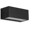 Image de Applique murale extérieure LED noire moderne IP44   12W 1200 lm, lumière blanche neutre 4000K   design métal et verre pour façade, porte d’entrée ou terrasse   20.000h