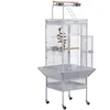 Image de Yaheetech - Grande Cage Perroquet Volière Oiseaux Métal Roulettes Mobile Zone Jeu Cacatoès Perruche Canaris Perroquet Blanche