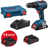 Image de Perceuse-visseuse à percussion sans fil GSB18V-55 Bosch + 3x batterie 4,0Ah + GAL18V-40 0615990L4L