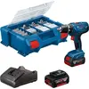 Image de Perceuse-visseuse 18V GSR18V-21 - BOSCH - avec 2 batteries 18V 4.0Ah + chargeur +82 accessoires - coffret L-Case - 06019H100C