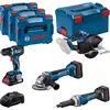 Image de Bosch Combo Kit 4 outils 18V Professional Set Metal (GSR,GWS,GKM,G), 0615990N3A