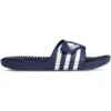 Image de Adidas Adissage Slide Femme - Tongues et Sandales, Bleu - Taille 39 1/3 - Maille/synthétique