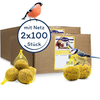 Image de 2 paquets de 100 boules de graisse Lyra Pet® avec filet, 90 g chacune = 18 kg