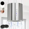 Image de Klarstein Hotte Aspirante Ilot Central de Cuisine Silencieuse et Design, Débit d'air 558m³/h, Minuteur, 3 Modes, Hotte Aspirante Suspendue Sans Evacuation et Filtres à Charbon Actif, Hotte à Recyclage