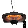 Image de Blumfeldt Chauffage de terrasse, chauffage électrique infrarouge, chauffage infrarouge IP24 pour jardin d'hiver et extérieur, chauffage de terrasse à 2 niveaux avec télécommande et LED