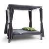 Image de BLUMFELDT Senator Lounge - Double chaise longue de jardin, 188 x 208 x 205 cm, rembourrage 8 cm, rideaux opaques, étanche, toit ouvrant, max. 350 kg - gris