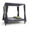 Image de Senator Lounge - Double Chaise Longue De Jardin, 188 X 208 X 205 Cm, Rembourrage 8 Cm, Rideaux Opaques, Étanche, Toit Ouvrant, Max. 350 Kg - Gris - Blumfeldt