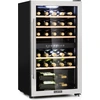 Image de Klarstein Cave à vin 29 bouteilles, cave de service avec étagères en bois amovibles, porte en verre,tactile, écran LCD, éclairage intérieur, temp de 5 à 18°C, cave a vin veillissement, Noir