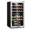 Image de Klarstein - Cave À Vin 29 Bouteilles, Cave De Service Avec Étagères En Bois Amovibles, Porte En Verre, Commande Tactile, Écran Lcd, Éclairage Intérieur, Temp De 5 À 18°c, Cave A Vin Veillissement, Noir