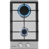Image de Klarstein Plaque de cuisson gaz encastrée, table de cuisson gaz, brûleur , gaz naturel/gaz propane, soupapes sécurité, arrêt automatique, porte-casseroles en fonte, 5 brûleurs (Argent)