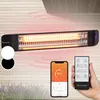 Image de Klarstein Chauffage Electrique À Infrarouge, Chauffage De Jardin 2400w, Smart Wifi App, Minuterie, Affichage Led, Chauffage Exterieur Terrasse Ip65 Pour Veranda, Chauffage D'Appoint Econome, Sans Co2
