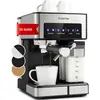 Image de Klarstein Machine 1,8L à café espresso à porte-filtre avec Mousseur de Lait, Cafetières, 20 Bar, Petite Cafetière Electrique Acier Inoxydable 1350W pour Café Moulu, Machine a Cafe Qualite Barista
