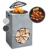 Image de Blumfeldt Brasero Exterieur pour le Jardin, Brasero Plancha Portable avec Grille de BBQ, Pare-Etincelles et Bol en Acier, Brasero Barbecue avec Foyer pour le Camping, Brûleur à Bois, 50 x 75 x 50 cm