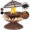 Image de Blumfeldt Brasero Exterieur pour le Jardin et Terrasse, Brasero Portable, Couvercle Pare-Etincelles, Bol en Acier, Brasero BBQ Circulaire avec Foyer Camping, Brûleur à Bois Résistant aux Intempéries