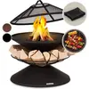 Image de Blumfeldt Brasero Exterieur pour le Jardin et Terrasse, Brasero Portable, Couvercle Pare-Etincelles, Bol en Acier, Brasero BBQ Circulaire avec Foyer Camping, Brûleur à Bois Résistant aux Intempéries