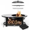 Image de Blumfeldt Merano Circolo L Brasero Exterieur - 3-en-1 Brasero, Barbecue & Table, Plateau Terrazzo, Cadre Acier Robuste, Pare-Étincelles, Grille & Tisonnier Inclus, Idéal Jardin & Terrasse