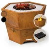 Image de Blumfeldt Brasero Exterieur pour Le Jardin, Brasero Grill Barbecue Gril, Couverture Pluie, Bol en Acier, Brasero BBQ Hexagonal avec Foyer Camping, Brûleur à Bois, Résistant aux Intempéries, Tisonnier en occasion ou reconditionné