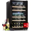 Image de Klarstein Cave à vin 41 bouteilles, cave de service avec étagères en bois amovibles, porte en verre,tactile, écran LCD, éclairage intérieur, temp de 5 à 18°C, cave a vin veillissement, Noir