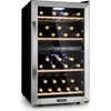 Image de Klarstein Cave à vin 12 bouteilles, cave de service avec étagères en bois amovibles, porte en verre,tactile, écran LCD, éclairage intérieur, temp de 5 à 18°C, cave a vin veillissement, Noir