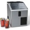 Image de Klarstein Machine à Glaçons - Acier Inoxydable, 15kg/24h, Glaçons & Glace Pilée, Réservoir 1,8L, Écran LCD, Compacte, Idéale pour Maison/Fêtes/Événements