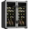 Image de Klarstein Vinamour Cave à vin 2 zones - 36 bouteilles, 5-18°C,tactile, éclairage LED, pose libre, protection UV, inox double porte