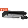 Image de Klarstein Purista Force Hotte aspirante, Hotte murale de cuisine 60 cm, 400 m³/h, Double moteur 2x60 W, Panneau tactile LED, Éclairage LED, Filtre à charbon, CEE C, Noir