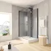 Image de Cabine De Douche Intégrale 120 X 80 X 220 Cm, Hydromassante, Porte Coulissante, Cabine De Douche Complète, Couleur Noire-gris, Korsika Schulte
