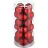 Image de Lot De 24 Boules De Noël Rouges Ficelles Dorées Pour La Suspension Diamètre 4 Cm