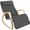 Image de Tectake - Fauteuil À Bascule Avec Des Accoudoirs, Cadre En Bois De Bouleau Avec Un Rembourrage Confortable Et Un Coussin