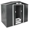 Image de Abri de jardin métal 2,7 m² toiture 2 pans - gris/blanc