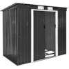 Image de Abri de jardin métal 2,7 m² toiture monopente - gris/blanc